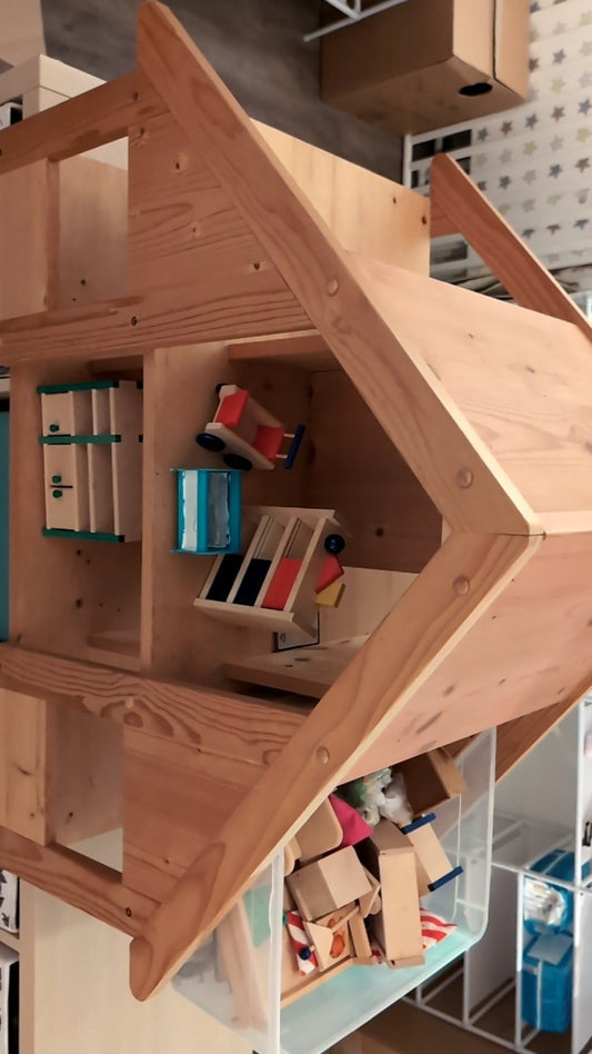 Handmade Puppenhaus Naturholz